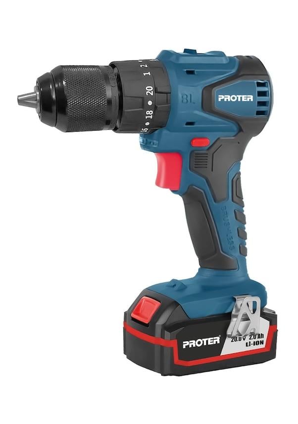 Proter PST522BL 20V 2.0Ah Akülü Kömürsüz Darbeli Matkap