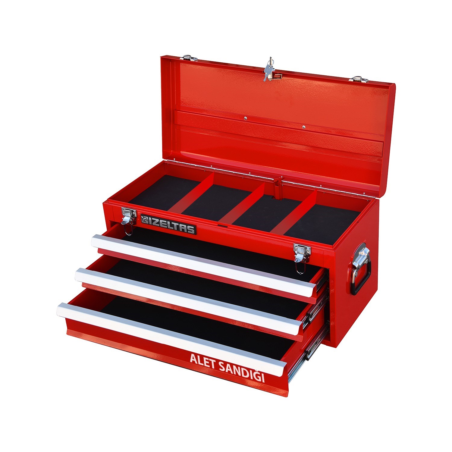 İzeltaş 650 mm 3 Çekmeceli Metal Takım Çantası İzeltaş 650 mm 3 Çekmeceli Metal Takım Çantası