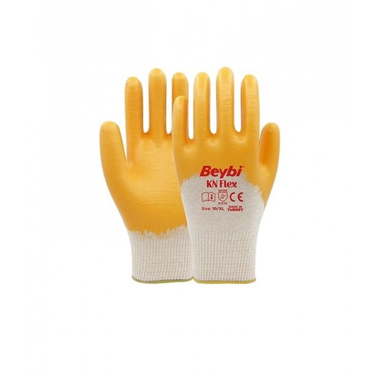 Beybi KN2 Flex Sarı Beyaz Nitril Eldiven No:10 Beybi KN2 Flex Sarı Beyaz Nitril Eldiven No:10