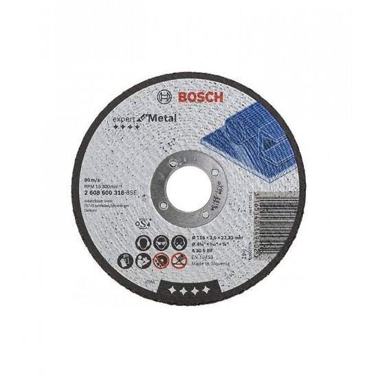Bosch 115x2.5 mm Standard For Metal Kesme Taşı Düz