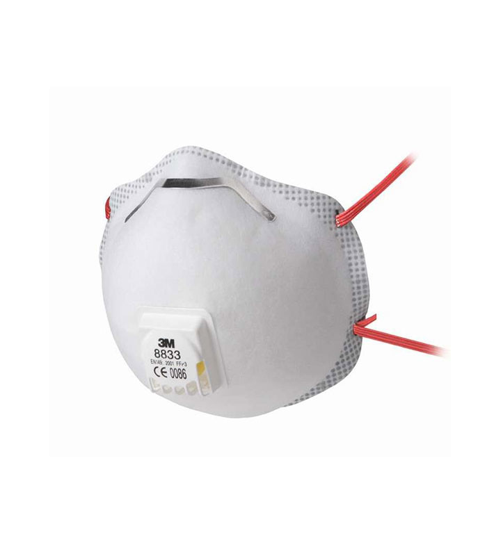 3M 8833 FFP3 Ventilli Toz ve Sis Maskesi 3M 8833 FFP3 Ventilli Toz ve Sis Maskesi