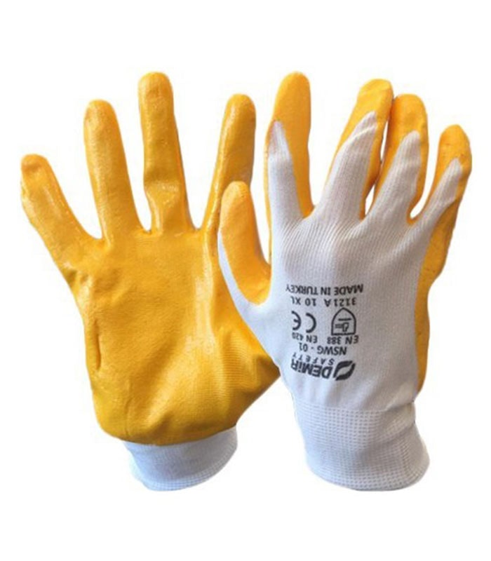 Demir Safety D005 Sarı 10 Numara Nitril Eldiven Demir Safety D005 Sarı 10 Numara Nitril Eldiven